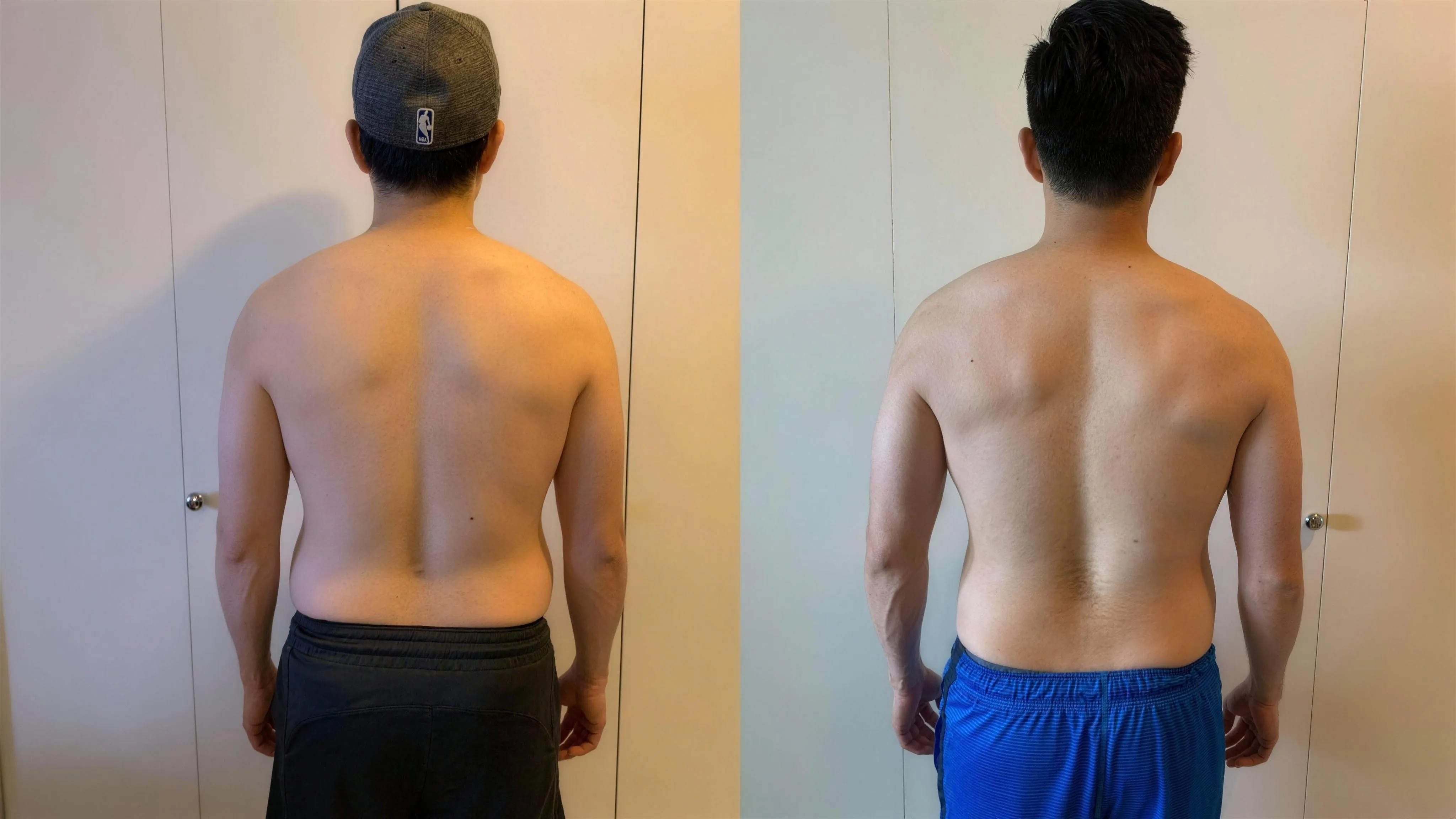 學員腹肌線條前後對比